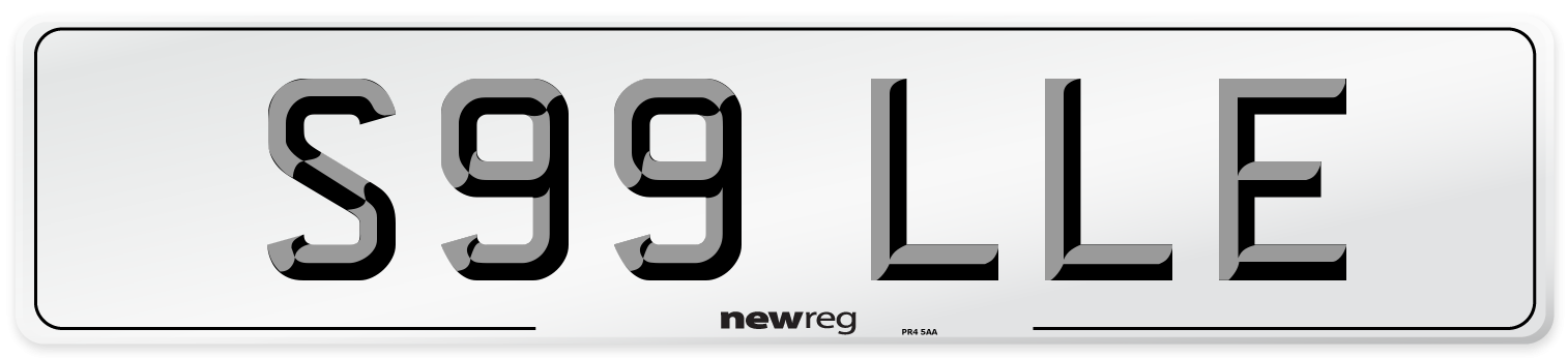 S99 LLE Number Plate from New Reg